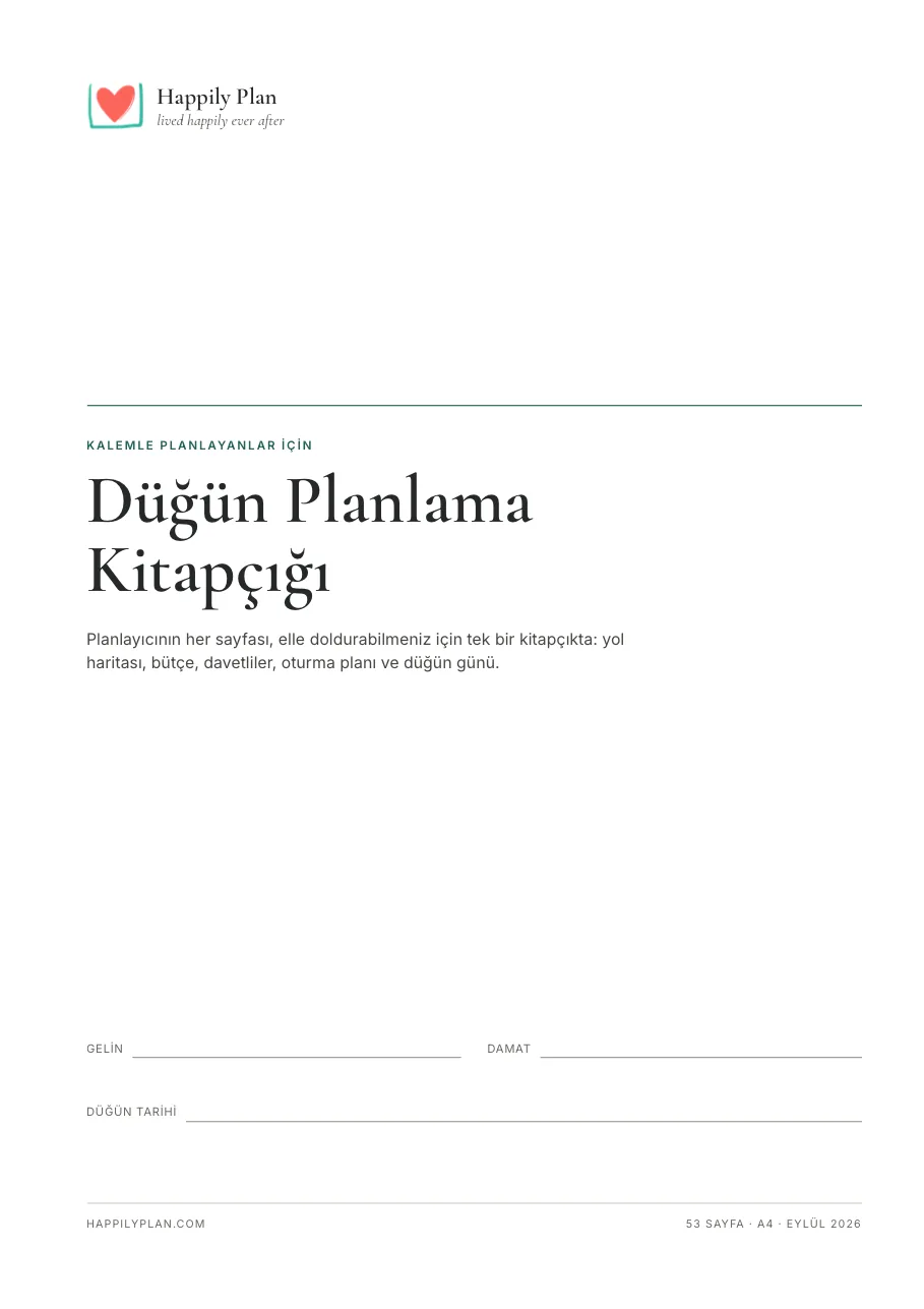 Düğün Planlama Kitapçığı kapağı